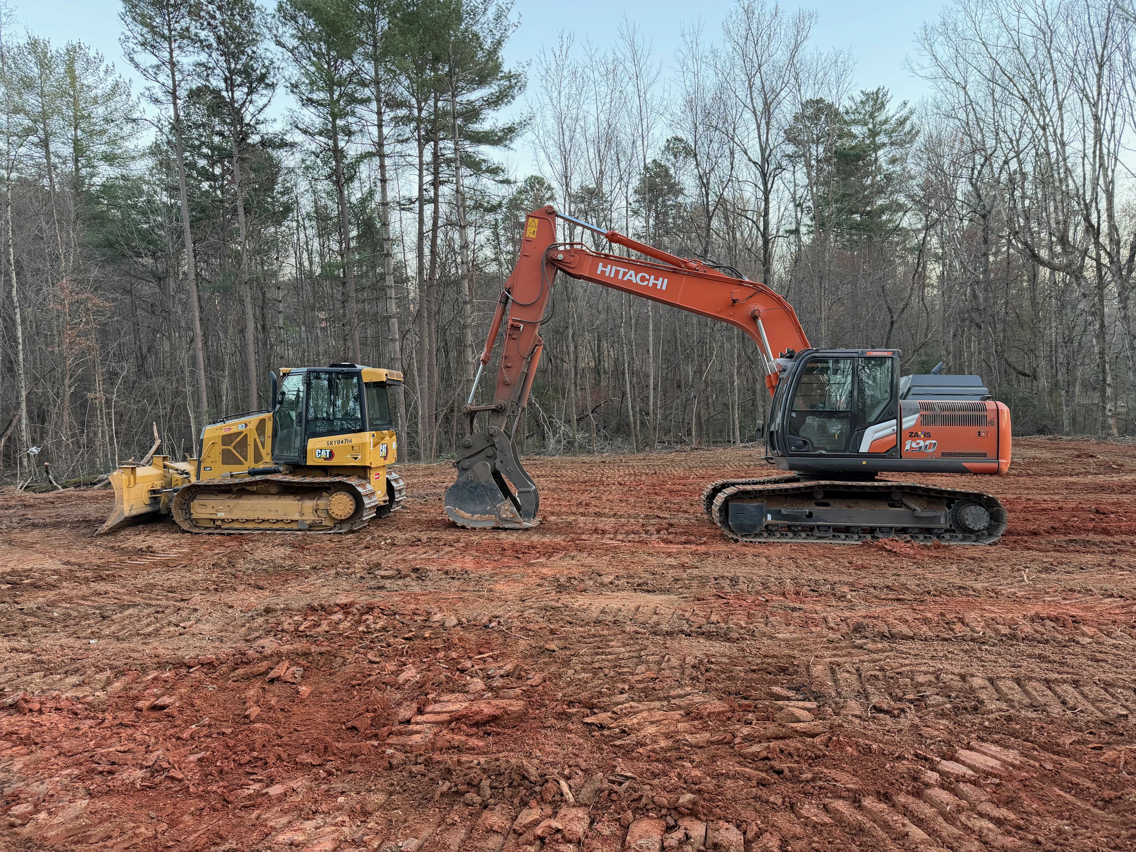 Drainage work on a residential property in western NC